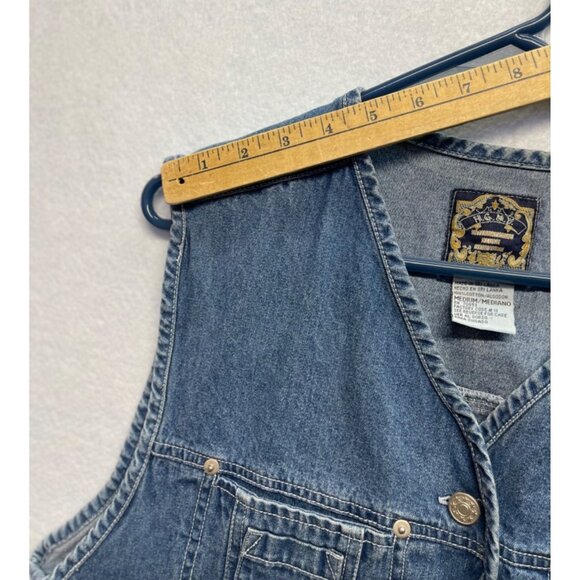 Vintage HGNY International Blues Denim Vest Size Medium - Picture 10 of 11